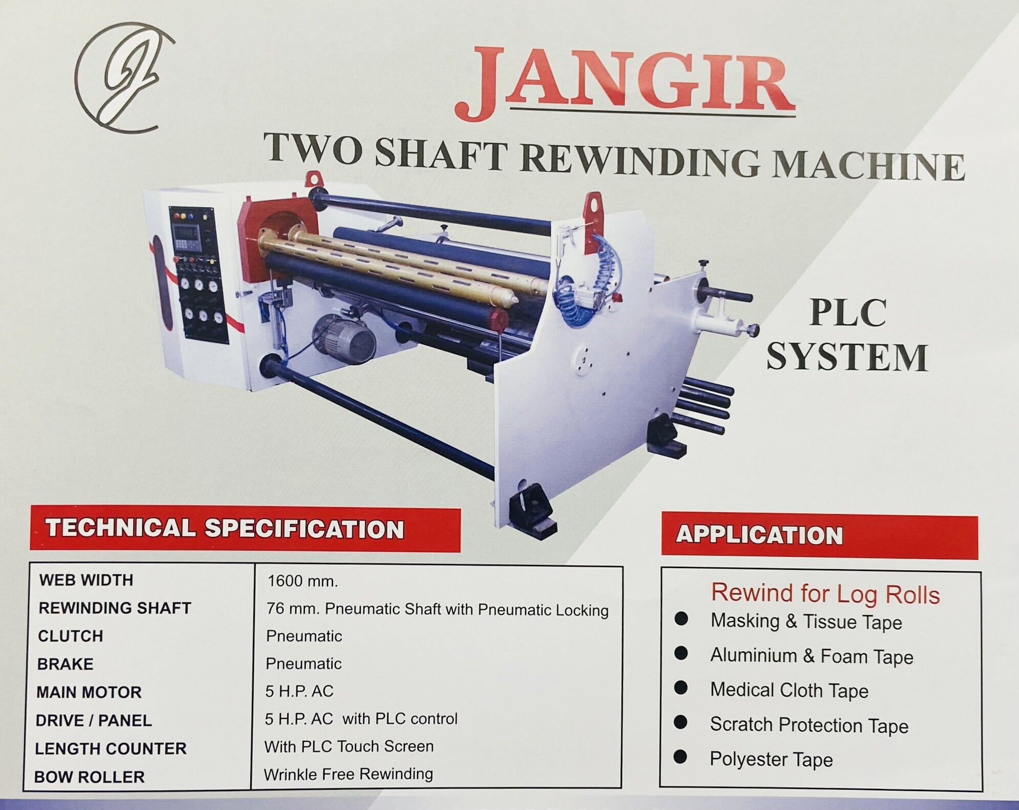 Double Shaft Automatic Rewinding Machine - Power Source: Electricity