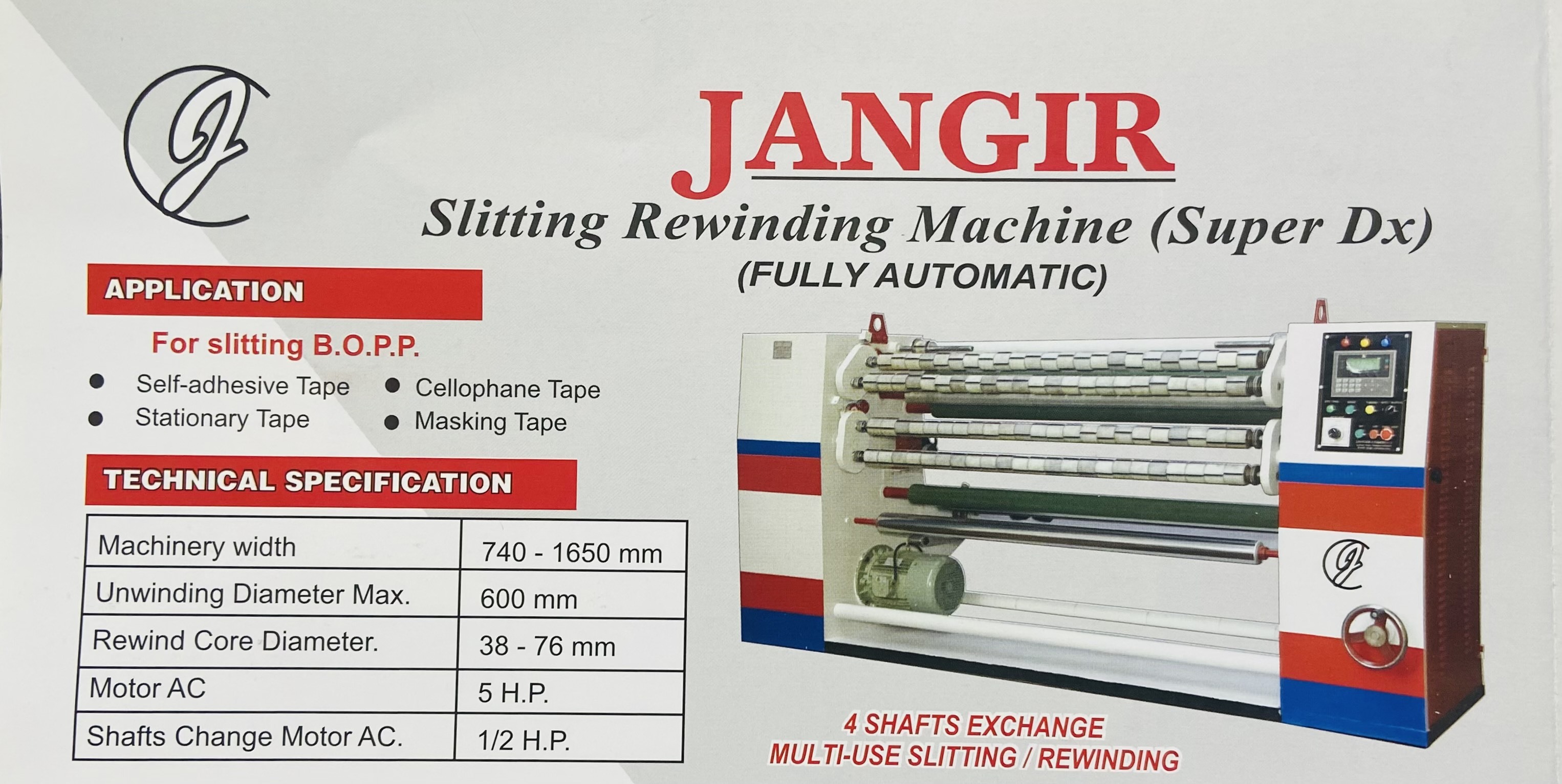 Bopp Tape Slitting Machine - General Use: Industrial