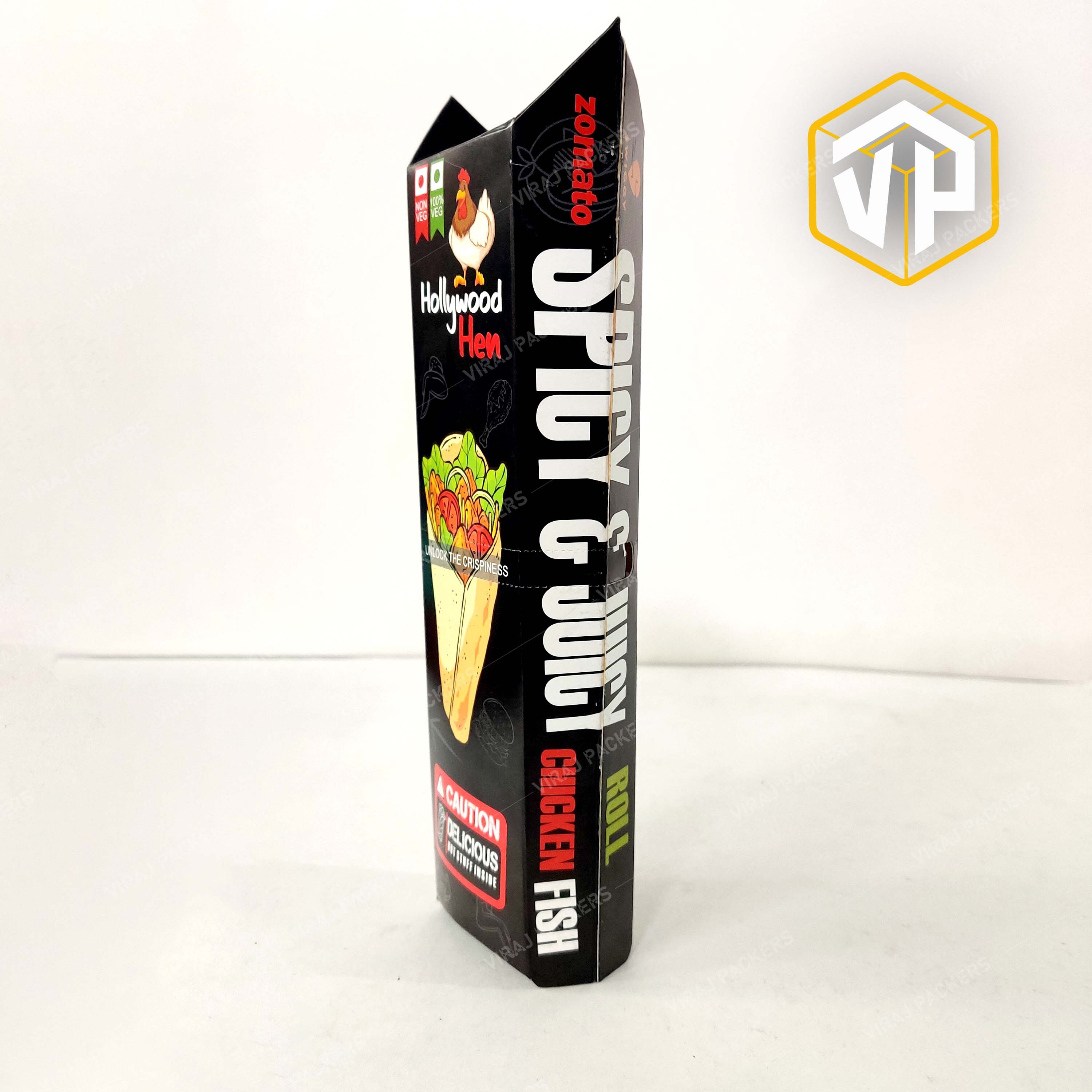 9 Inch Wrap-roll Packaging Box Manufacturer - Food-grade Paper, Customized Sizes, Rectangular Shape, Glossy Lamination, Uv Offset Printing, Eco-friendly Options