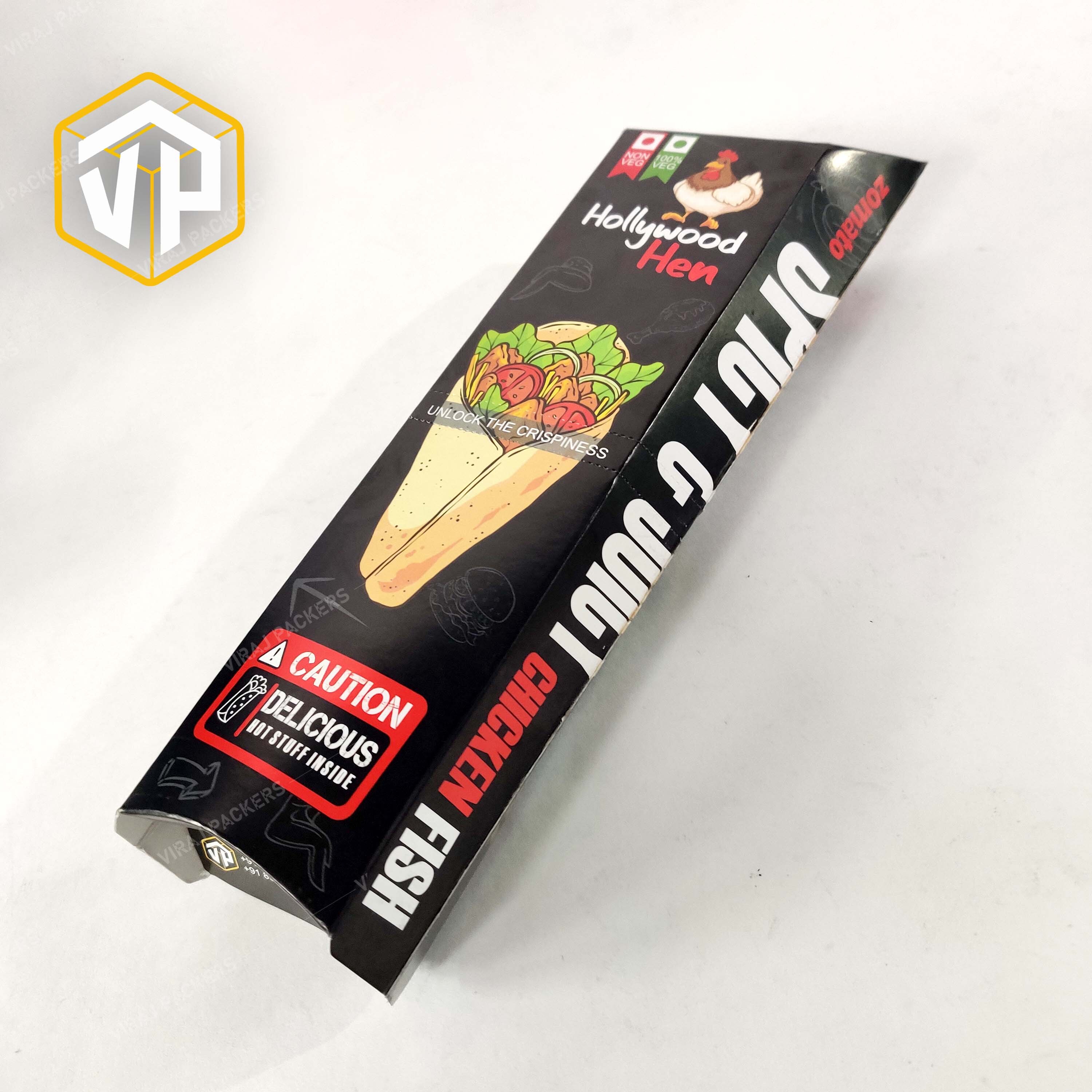 9 Inch Wrap-roll Packaging Box Manufacturer - Food-grade Paper, Customized Sizes, Rectangular Shape, Glossy Lamination, Uv Offset Printing, Eco-friendly Options