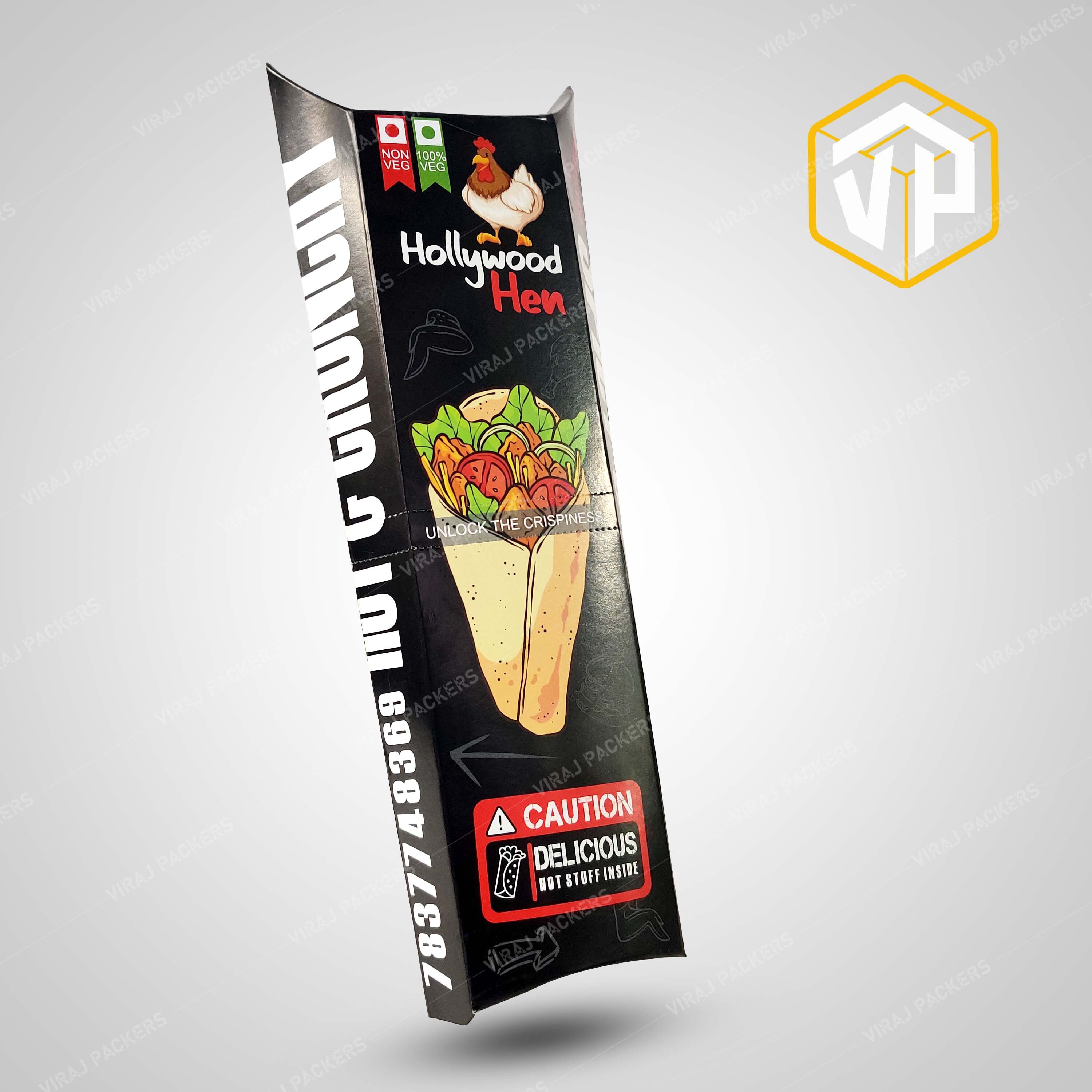 9 Inch Wrap-roll Packaging Box Manufacturer - Food-grade Paper, Customized Sizes, Rectangular Shape, Glossy Lamination, Uv Offset Printing, Eco-friendly Options