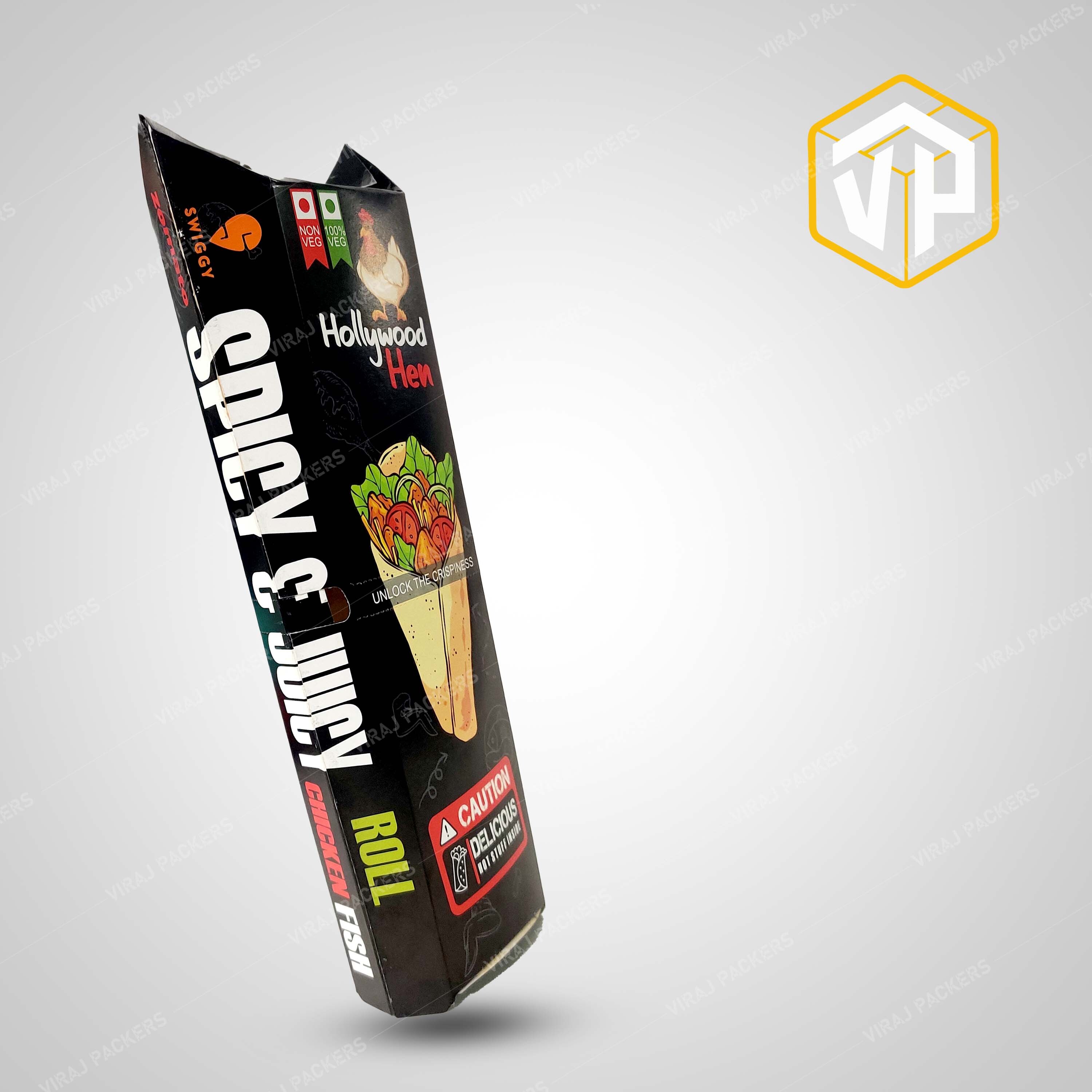 9 Inch Wrap-roll Packaging Box Manufacturer - Food-grade Paper, Customized Sizes, Rectangular Shape, Glossy Lamination, Uv Offset Printing, Eco-friendly Options