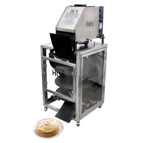 Automatic Roti and Chapati Roasting Machine - Stainless Steel, Rectangular, Silver | Fully Automatic, High Efficiency, Gas Heating System