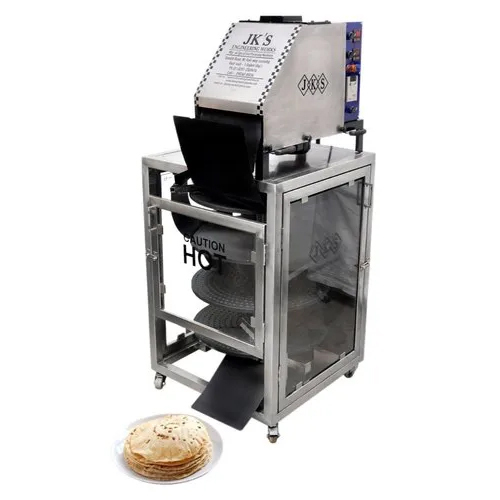 Commercial Chapati Making Machine - Stainless Steel, Silver Color, Electric Heating System | High Quality, High Efficiency, Automatic Roti Maker