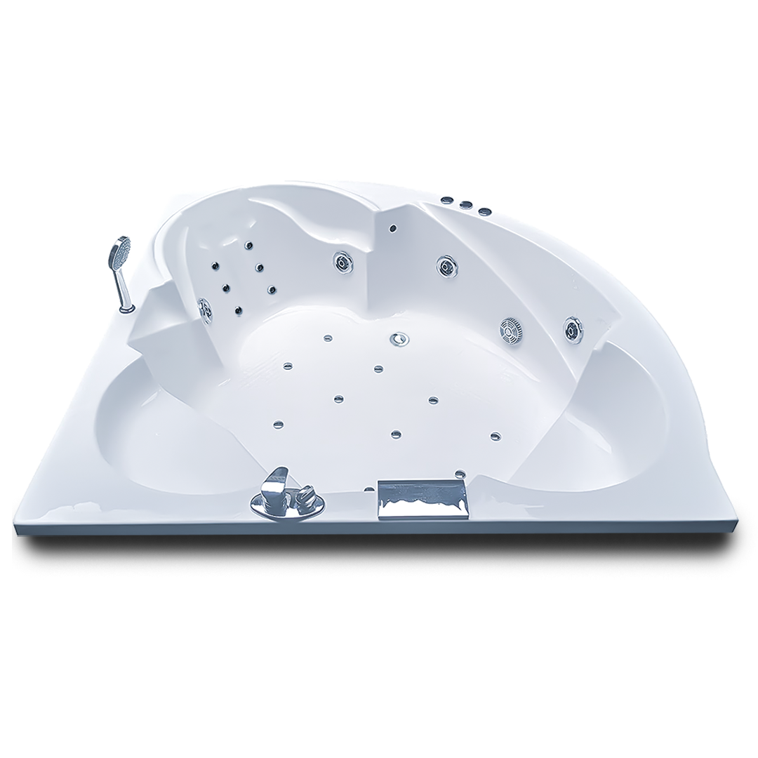 White Ambassador 5 Ft Corner Combi-massage Bathtub