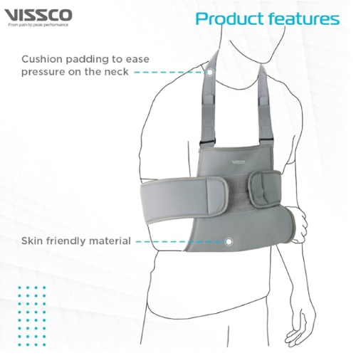 Vissco Zeromotion Shoulder Immobilizer- (S/m/l/xl/xxl) P.c. No 0813 - Dimension (L*w*h): 15.1 X 6.5 X 26.5 Centimeter (Cm)