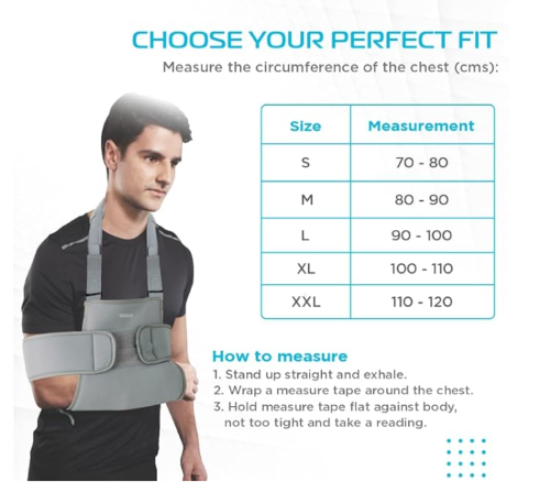 Vissco Zeromotion Shoulder Immobilizer- (S/m/l/xl/xxl) P.c. No 0813 - Dimension (L*w*h): 15.1 X 6.5 X 26.5 Centimeter (Cm)