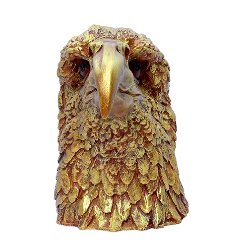 Face Eagle Golden - Polyresin Sculpture 5x5 Cm Regal Golden Color Exquisite Animal-themed Decor