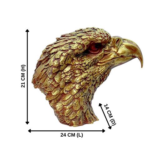Face Eagle Golden - Polyresin Sculpture 5x5 Cm Regal Golden Color Exquisite Animal-themed Decor