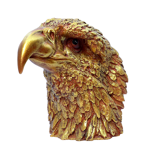 Face Eagle Golden - Polyresin Sculpture 5x5 Cm Regal Golden Color Exquisite Animal-themed Decor