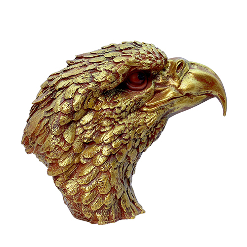 Face Eagle Golden - Polyresin Sculpture 5x5 Cm Regal Golden Color Exquisite Animal-themed Decor
