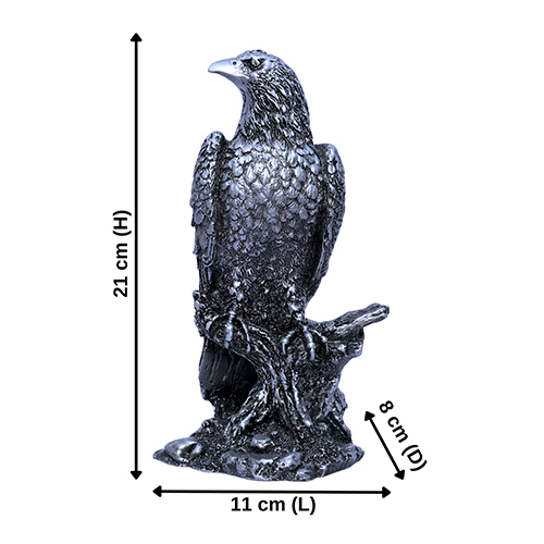 Mighty Eagle Grey - Resin Material, 5cm Height X 5cm Length, Grey Color - Modern Arts Style Animal Theme Home Decoration