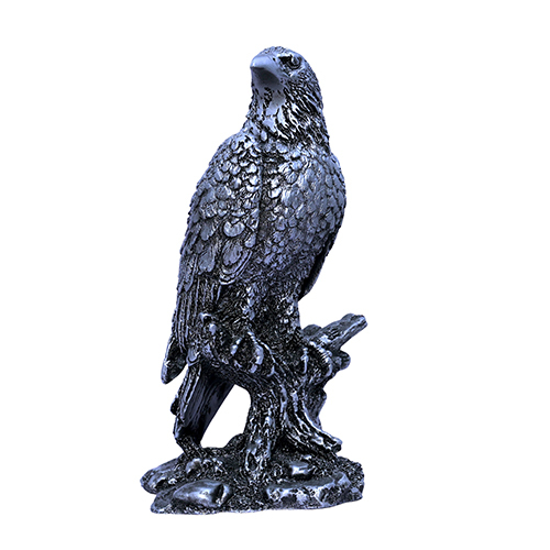 Mighty Eagle Grey - Resin Material, 5cm Height X 5cm Length, Grey Color - Modern Arts Style Animal Theme Home Decoration