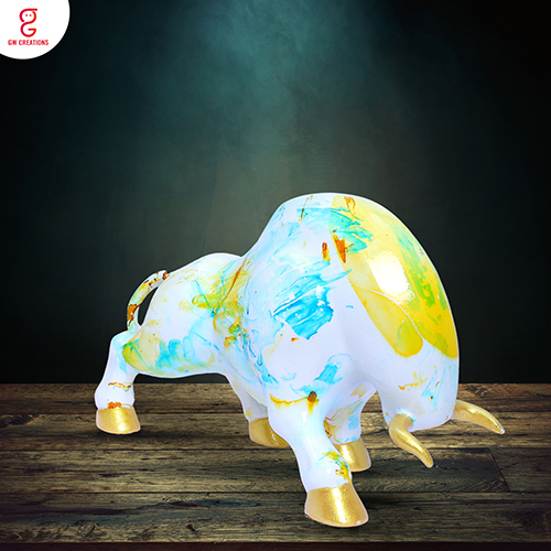 Bull Statue Multicolour - Height: 5 Centimeter (Cm)