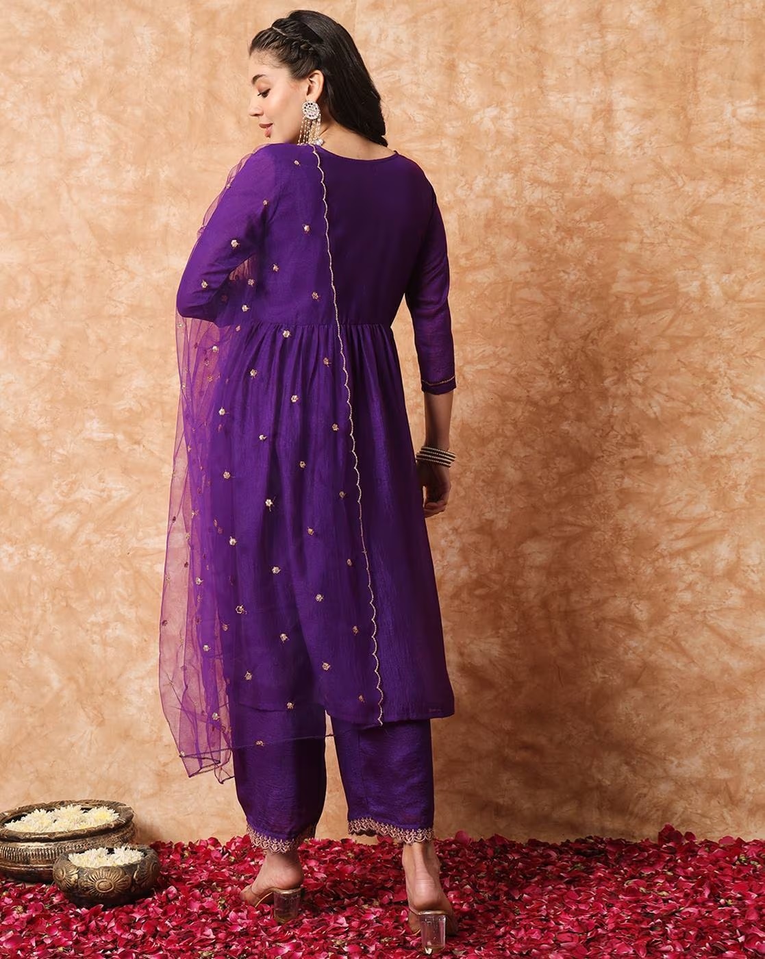 Palazzo Pants With Kurti - Color: Wine