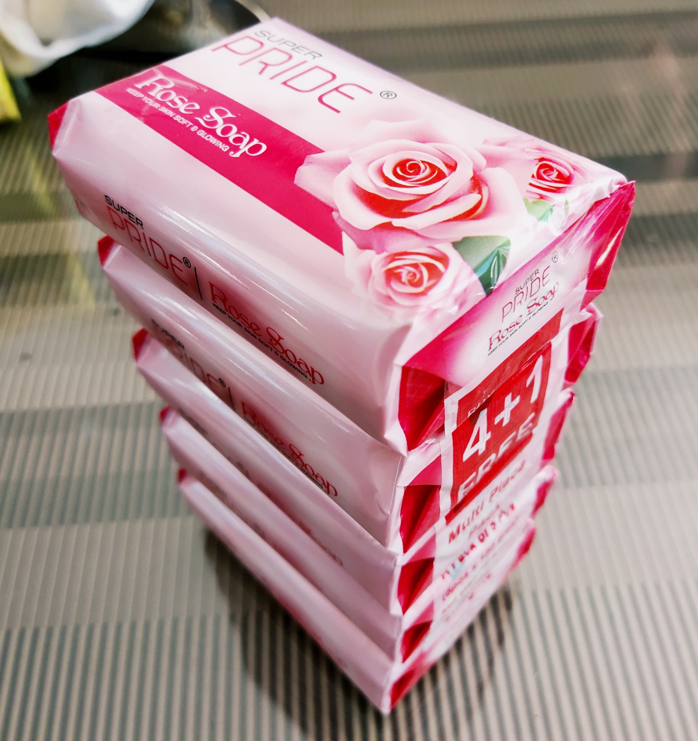 Bath Soap - 100gm Red Bar With Pink Speckles | Herbal Olive Oil, High Foam, Floral Perfume