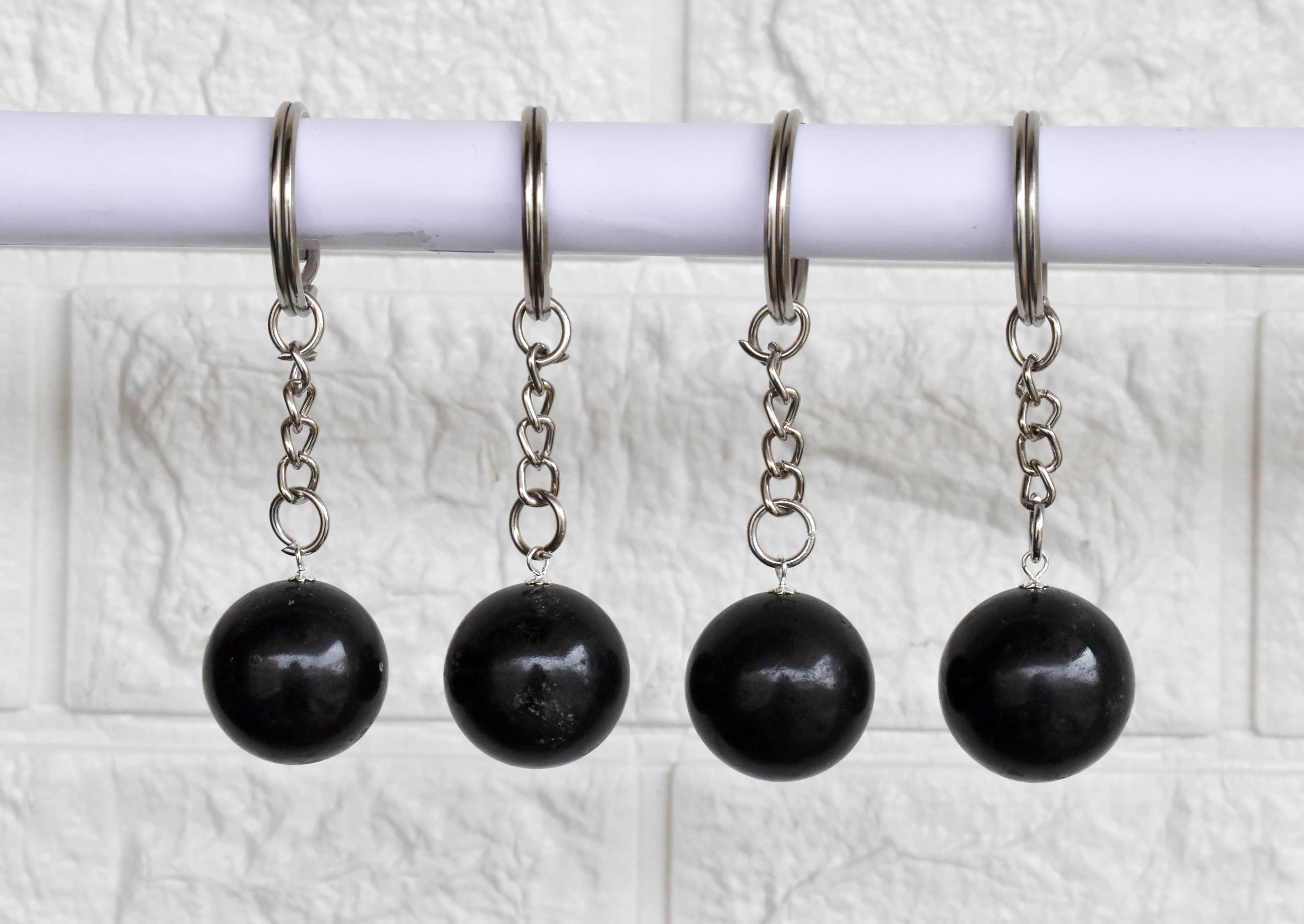 Stone Black Tourmaline Key Chain