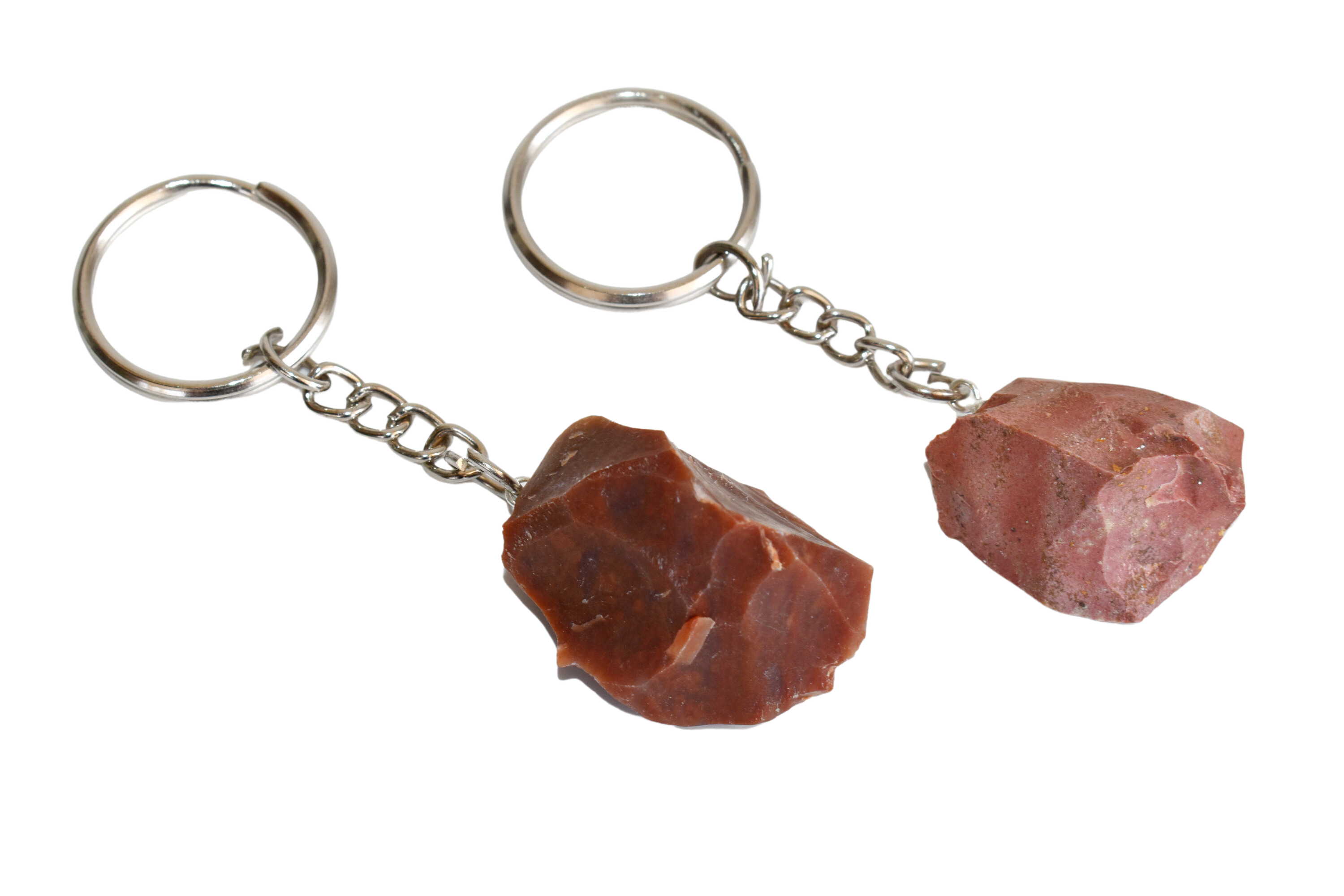 Red Jasper Key Chain - 5.5cm Tumble Heart Sphere | Crystal Stone, Red Color, Religious Style Gemstone Keyring