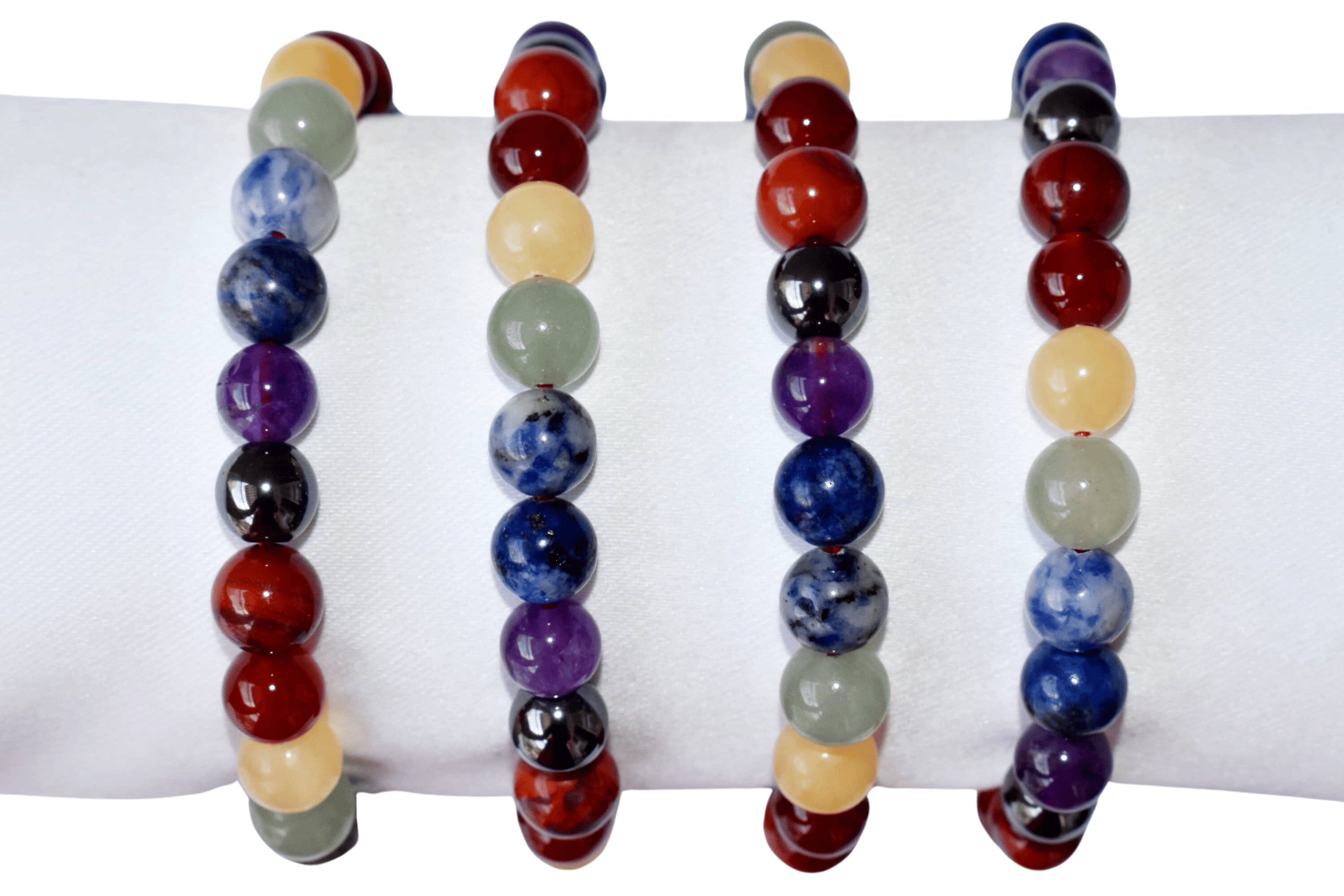 7 Chakra Bracelet Crystal Beaded Bracelet - 8mm Multicolor Natural Gemstones , Chakra Healing Wristband For Yoga And Reiki Meditation