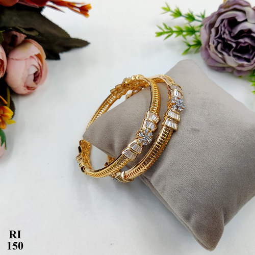 Glamorous Designer Cubic Zircon Bangle - Feature: Anti Allergy