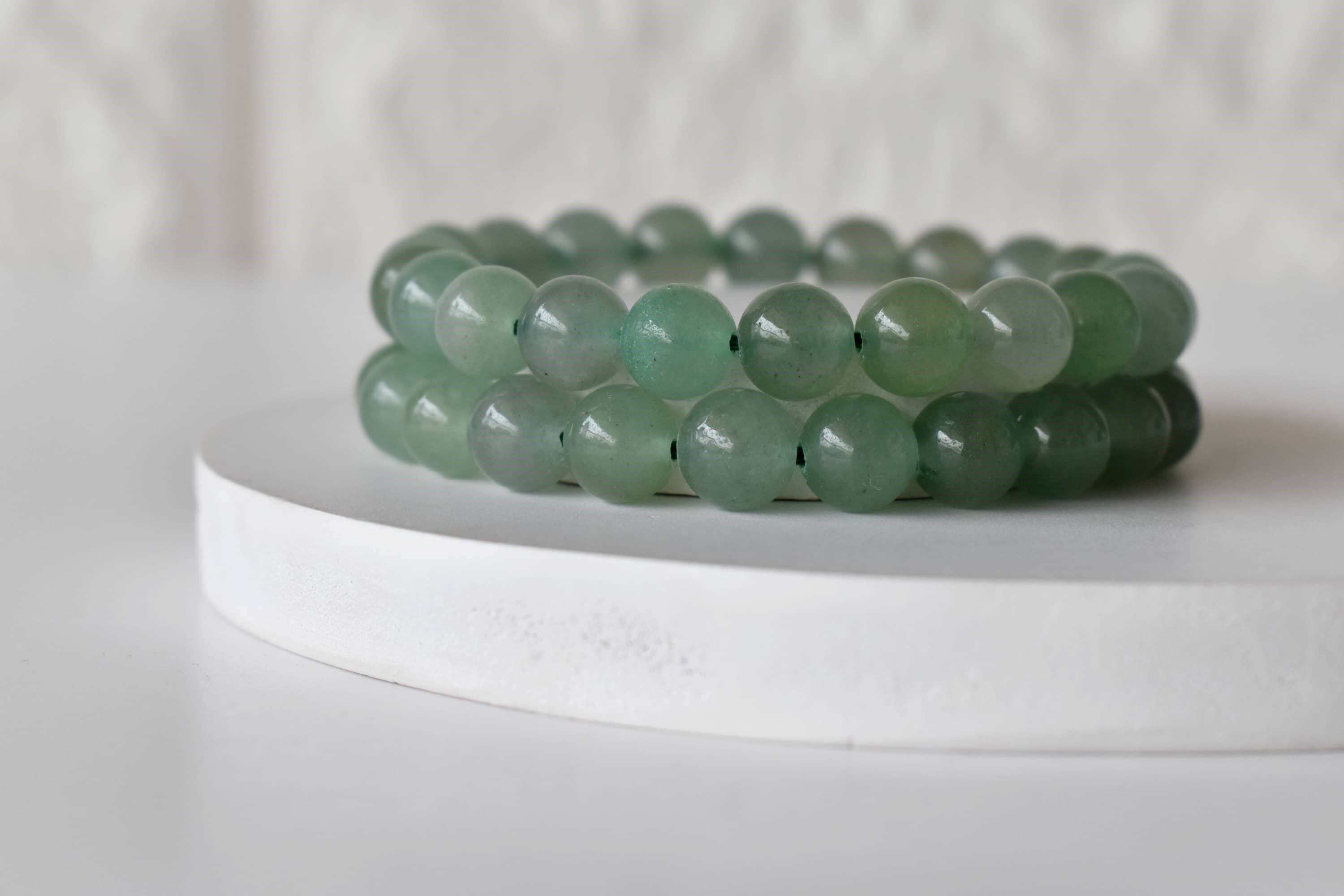 Green Aventurine Bracelet Crystal Beaded Bracelet - Natural Gemstones , 4mm-10mm Bead Sizes, 7-7.5 Inches Length, Round Shape, Green Stone Color