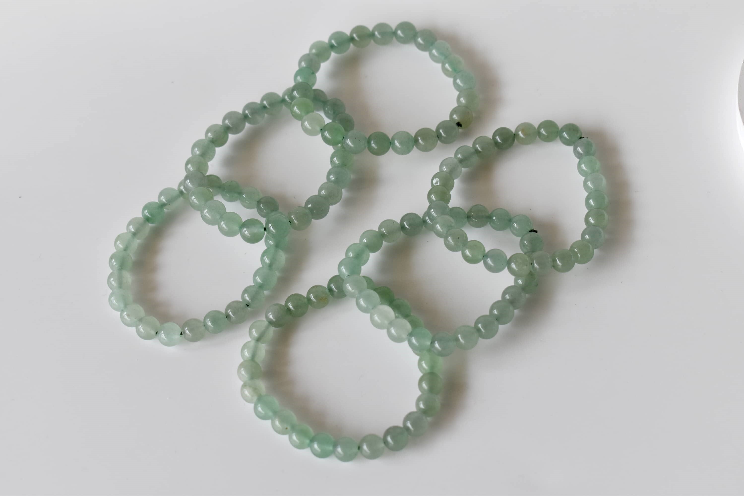 Green Aventurine Bracelet Crystal Beaded Bracelet - Natural Gemstones , 4mm-10mm Bead Sizes, 7-7.5 Inches Length, Round Shape, Green Stone Color
