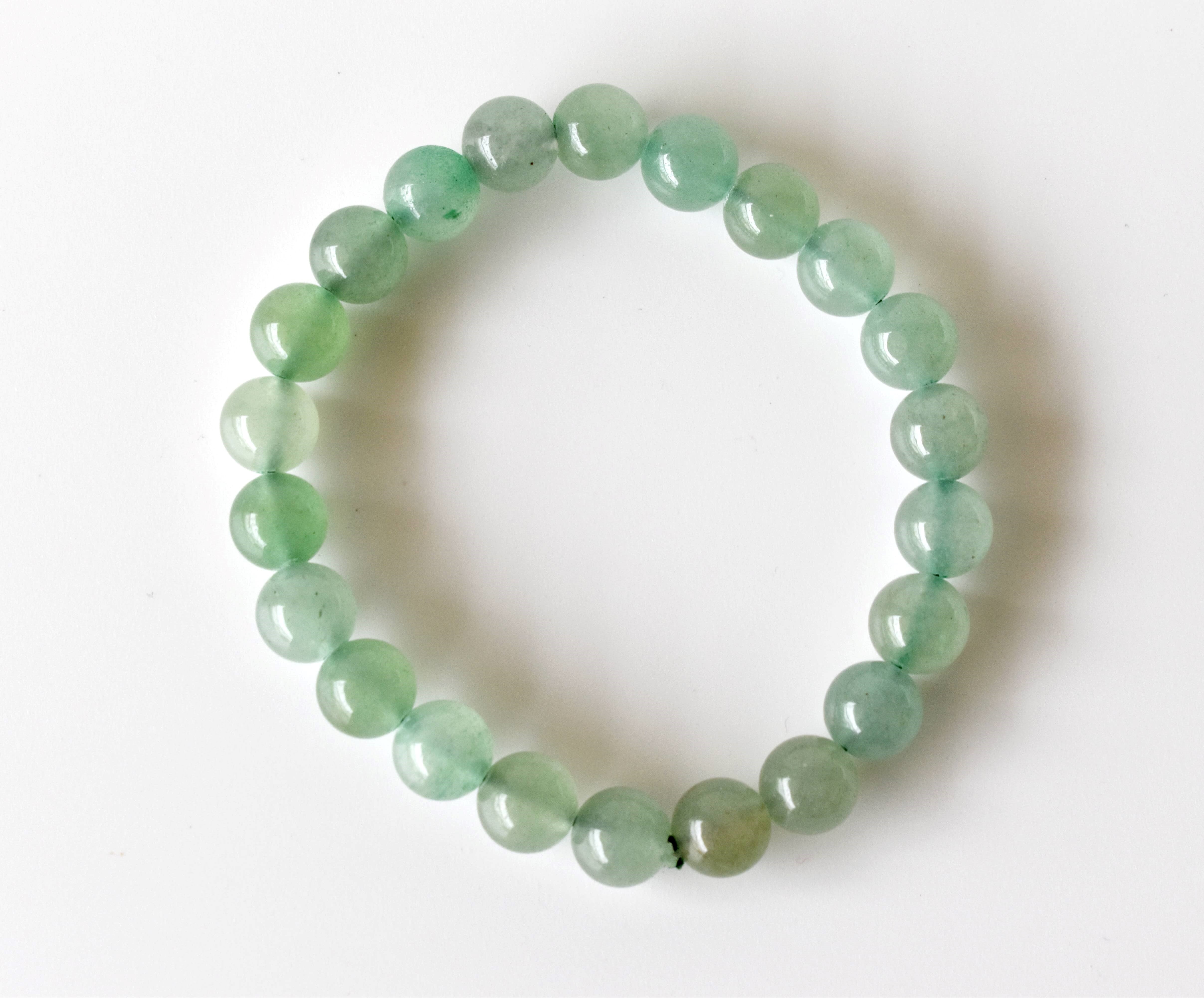 Green Aventurine Bracelet Crystal Beaded Bracelet - Natural Gemstones , 4mm-10mm Bead Sizes, 7-7.5 Inches Length, Round Shape, Green Stone Color