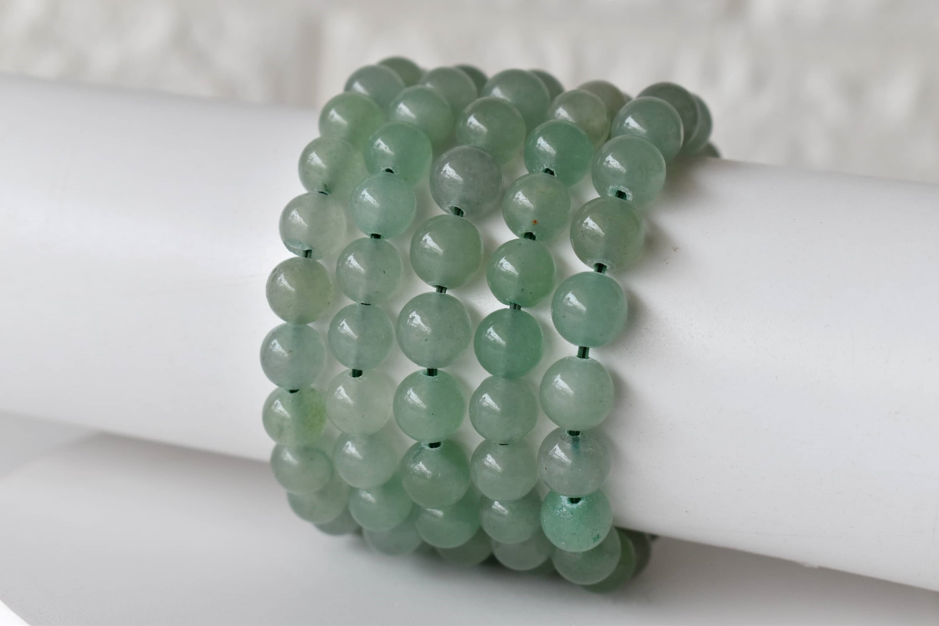 Green Aventurine Bracelet Crystal Beaded Bracelet - Natural Gemstones , 4mm-10mm Bead Sizes, 7-7.5 Inches Length, Round Shape, Green Stone Color