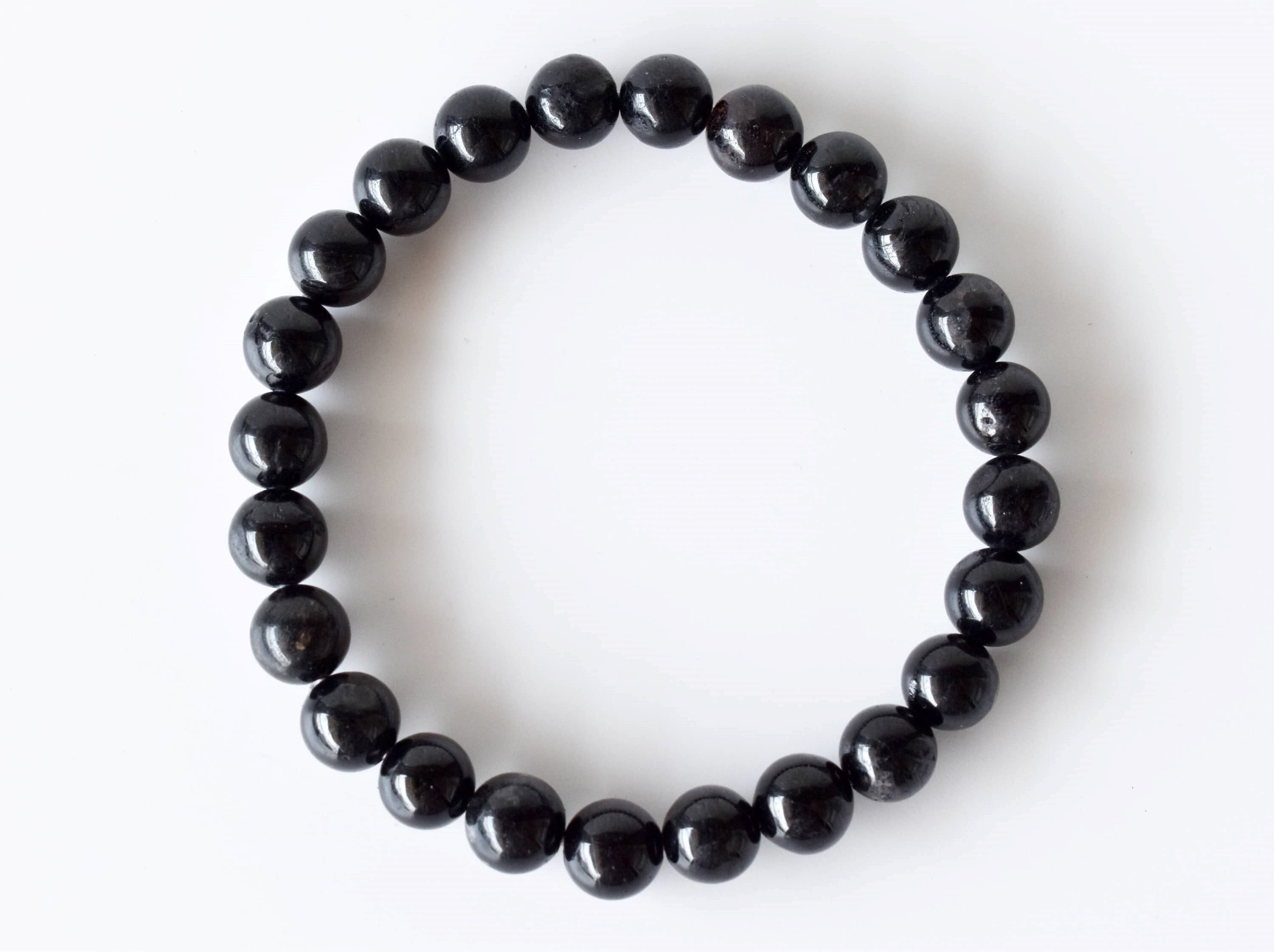 Round Black Tourmaline Gemstone Bracelet