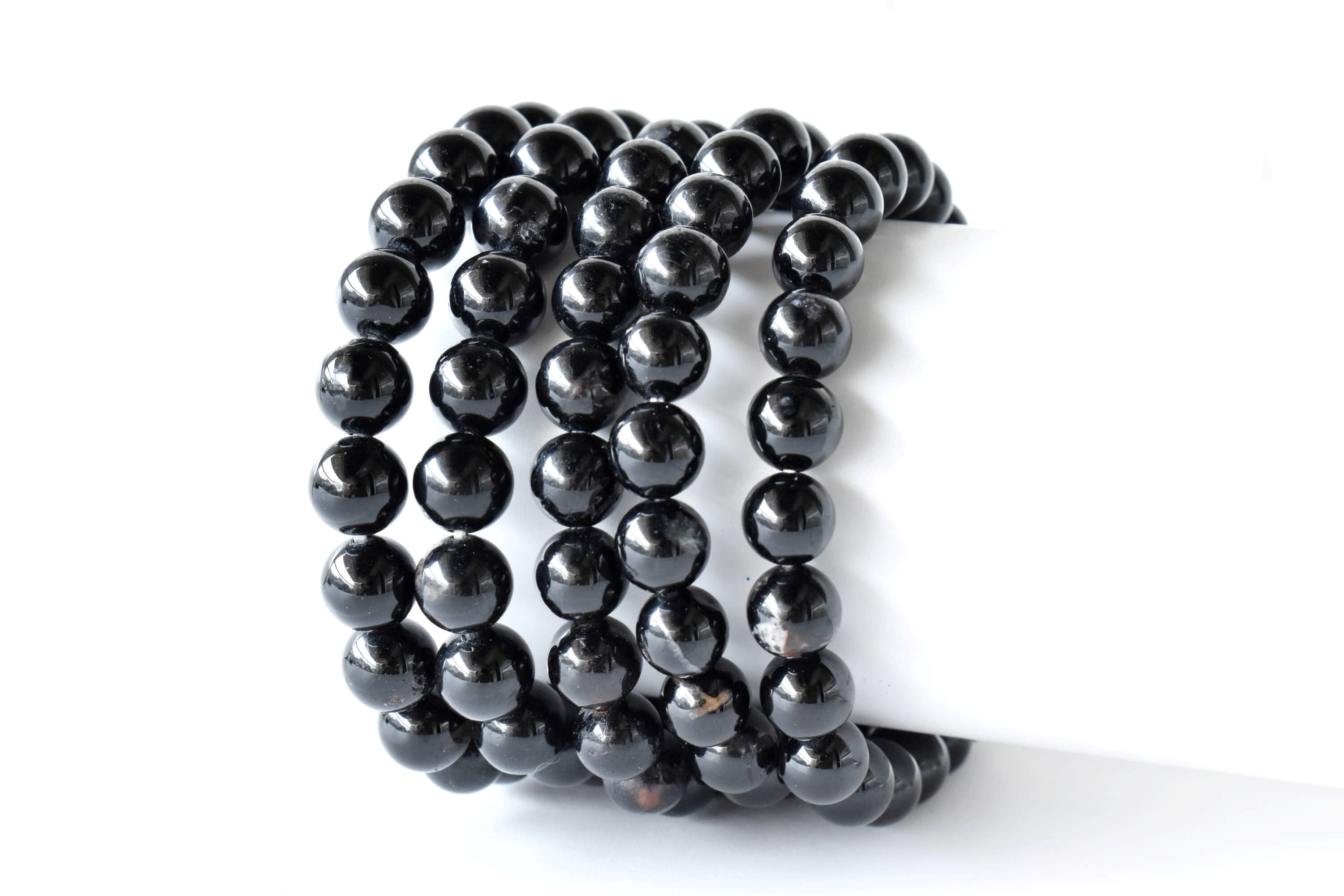 Round Black Tourmaline Gemstone Bracelet