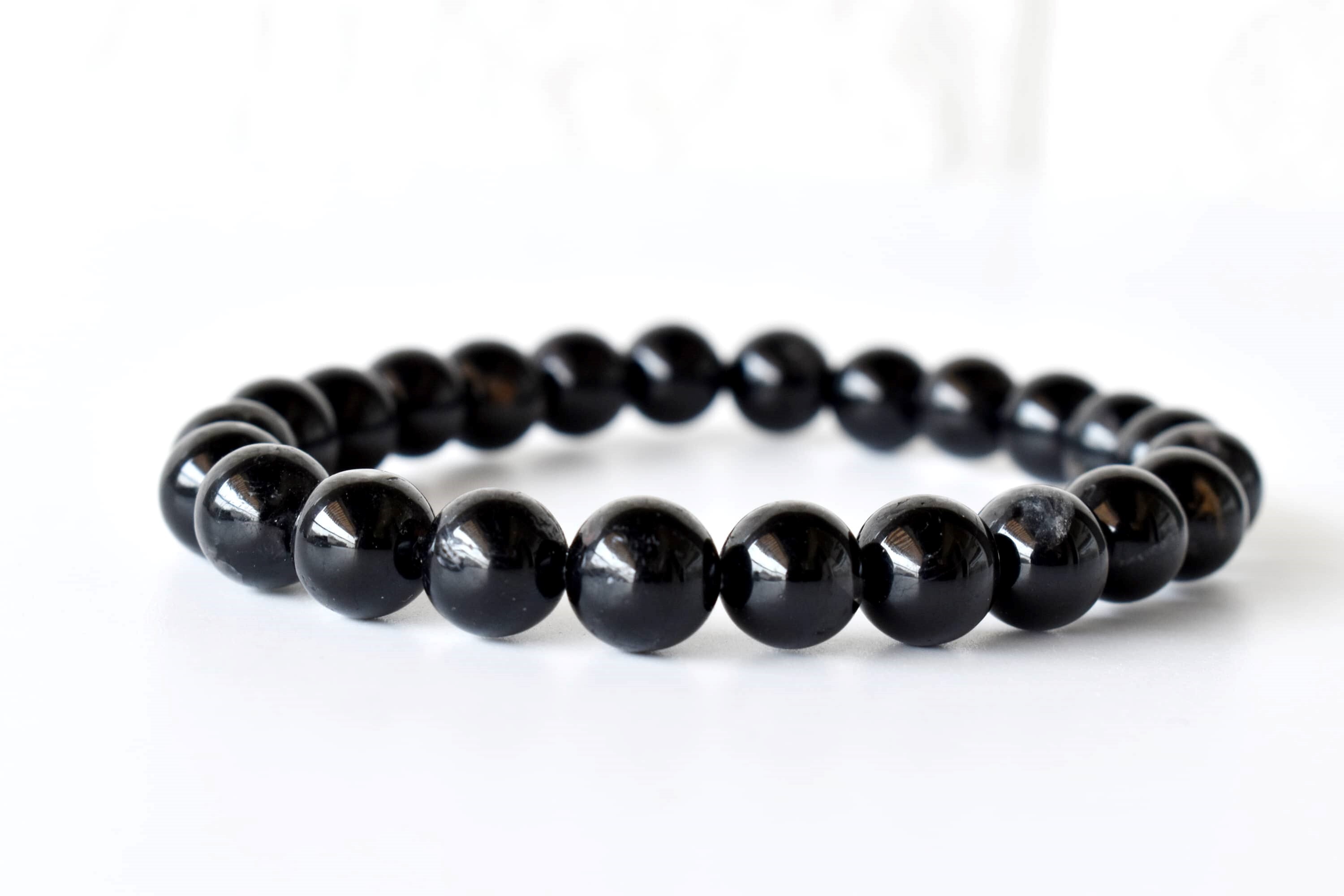 Round Black Tourmaline Gemstone Bracelet