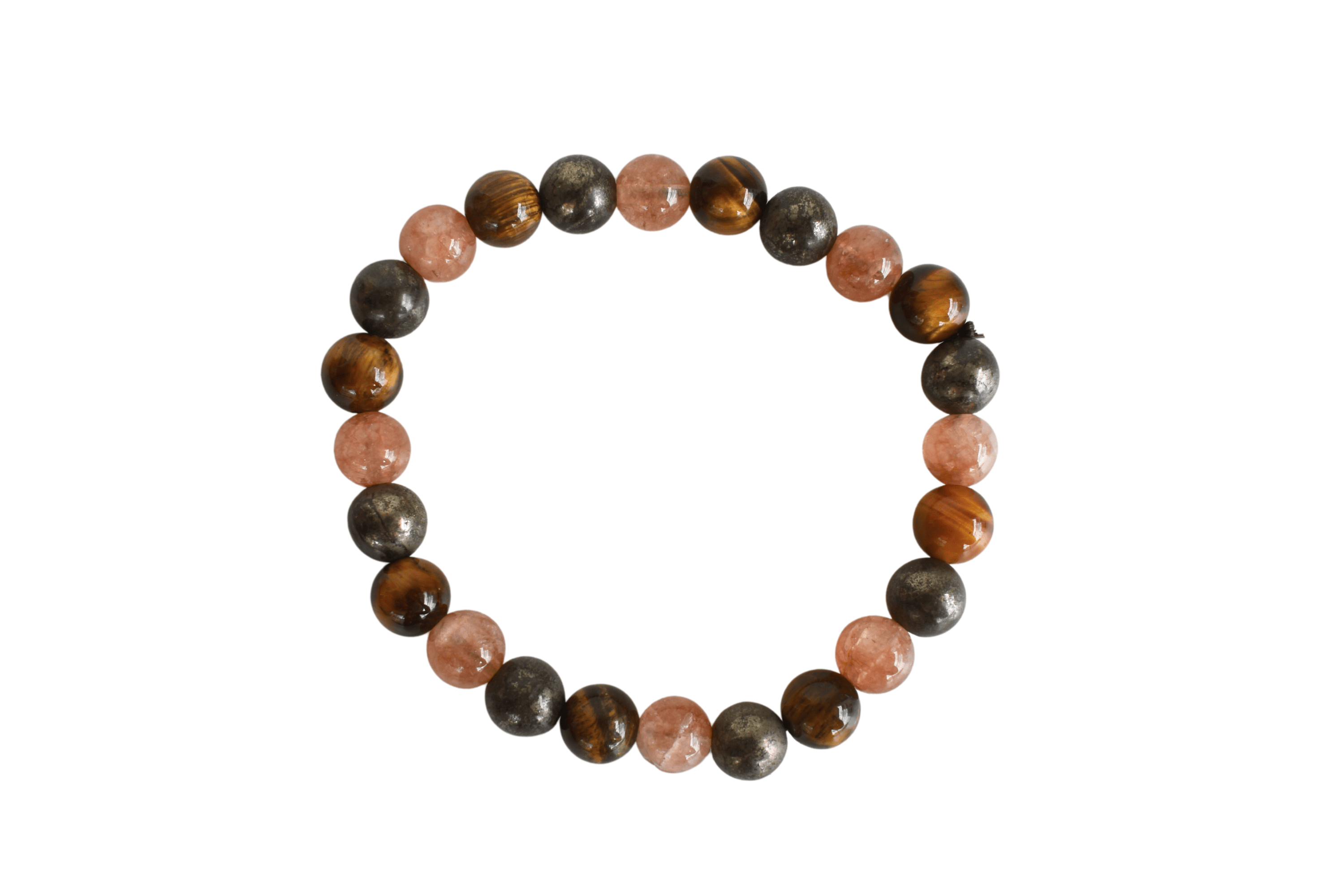 Leo Zodiac Bracelet - 8mm Natural Gemstones, Tigers Eye & Sunstone | Round Design, Perfect Zodiac Sign Gift For Astrology Lovers