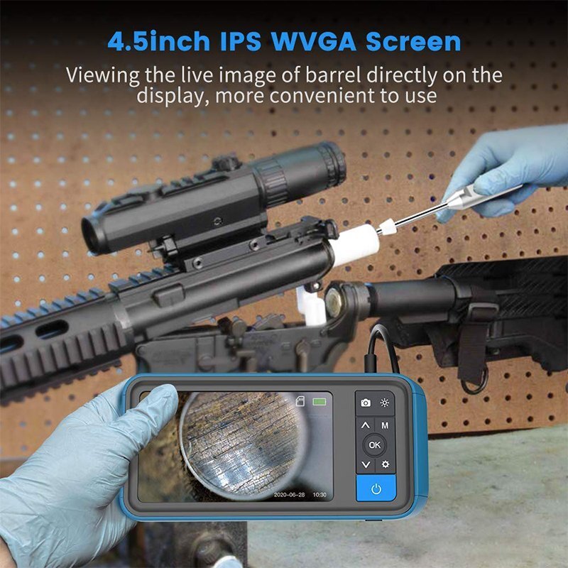 Gun Barrel Inspection Borescope Camera System - 1m Length, 5mm Probe Diameter, 1920x1080 Resolution, Grey Color, 6 Adjustable Led Lights, Ce Certified, Compatible With Multiple Operating Systems