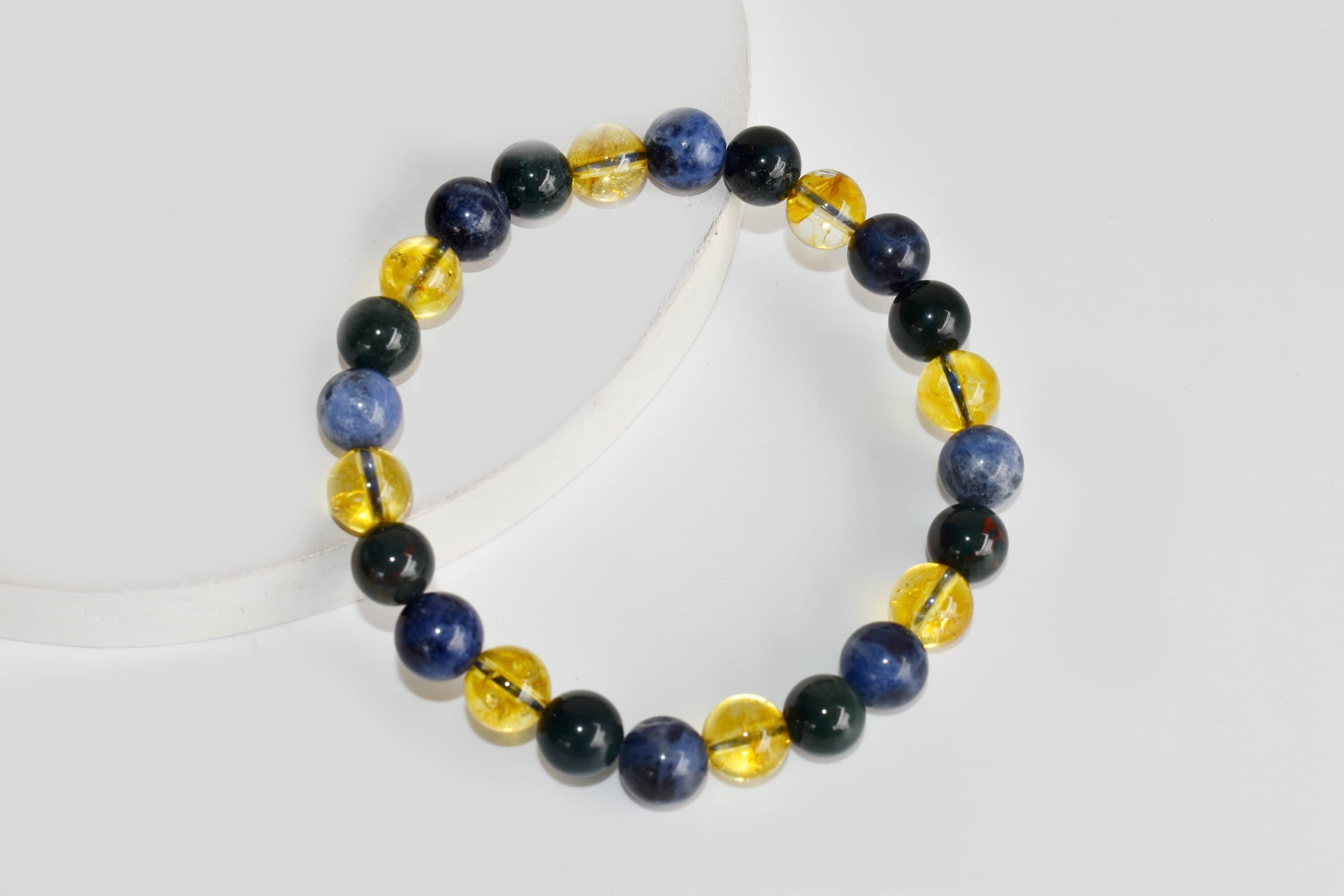 Scorpio Zodiac Bracelet - 8mm Round Multicolor Crystal Beads Labradorite & Sodalite With Rainbow Moonstone | Zodiac Sign Gifts 7-7.5 Inch Wrist Size