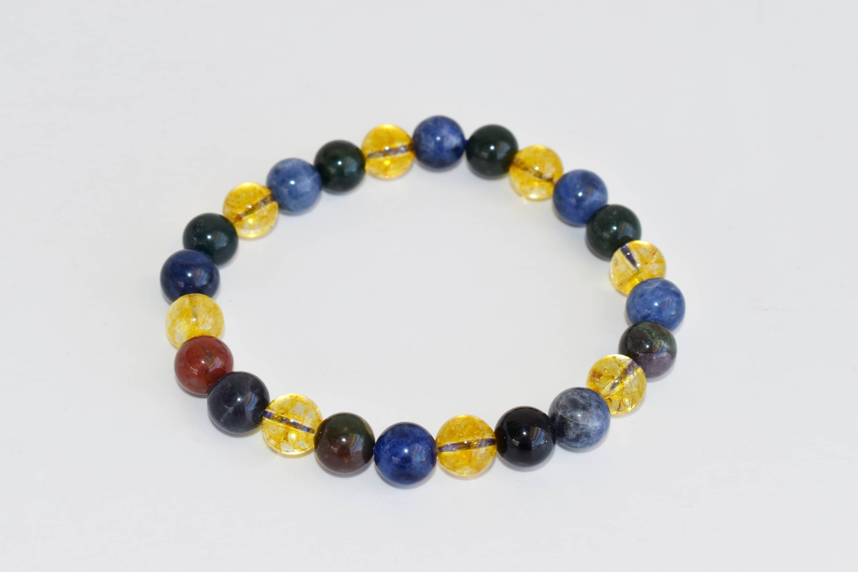 Scorpio Zodiac Bracelet - 8mm Round Multicolor Crystal Beads Labradorite & Sodalite With Rainbow Moonstone | Zodiac Sign Gifts 7-7.5 Inch Wrist Size