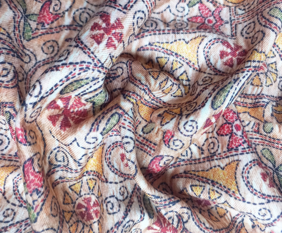 Exclusive Poly Pashmina Digital Print Fabric - Attributes: Comfortable & Soft