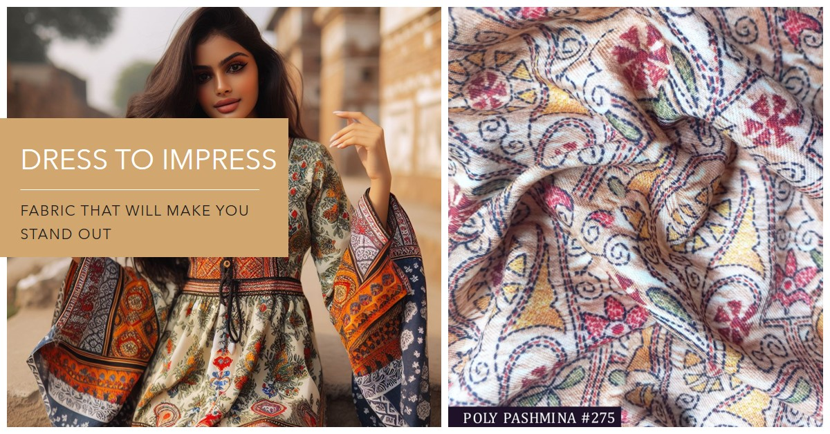 Exclusive Poly Pashmina Digital Print Fabric - Attributes: Comfortable & Soft