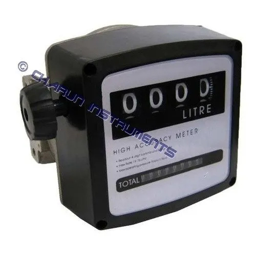 Diesel Flow Meter - Aluminum Build, Suitable for Viscosity 8-5000 mPas | Highly Accurate +/- 0.5%, Black Metal, Local Application
