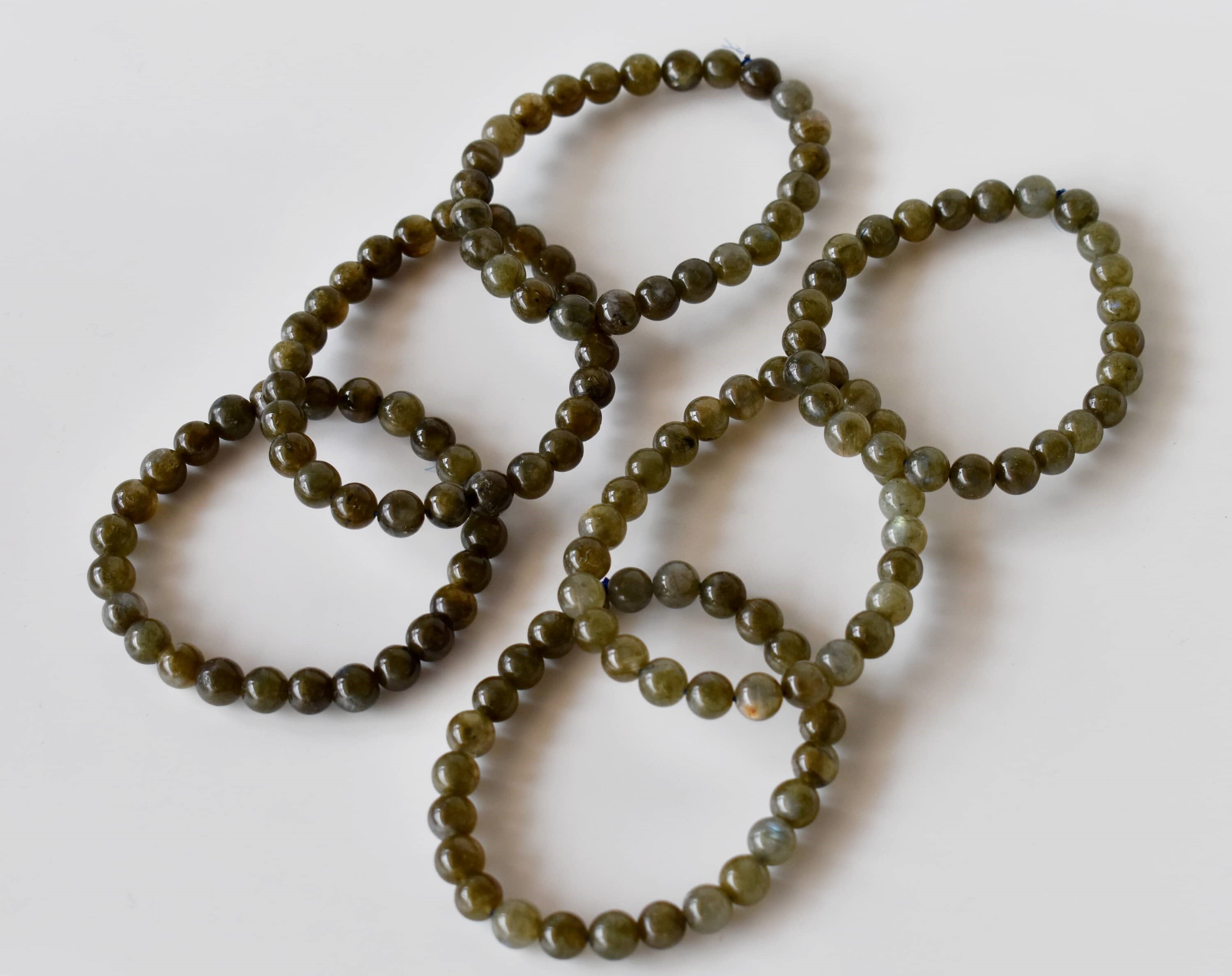 Labradorite Bracelet Crystal Beaded Bracelet - 4mm, 6mm, 8mm, 10mm Beads, 7-7.5 Inches Length | Natural Gemstones, Grey Color, Weight 22g