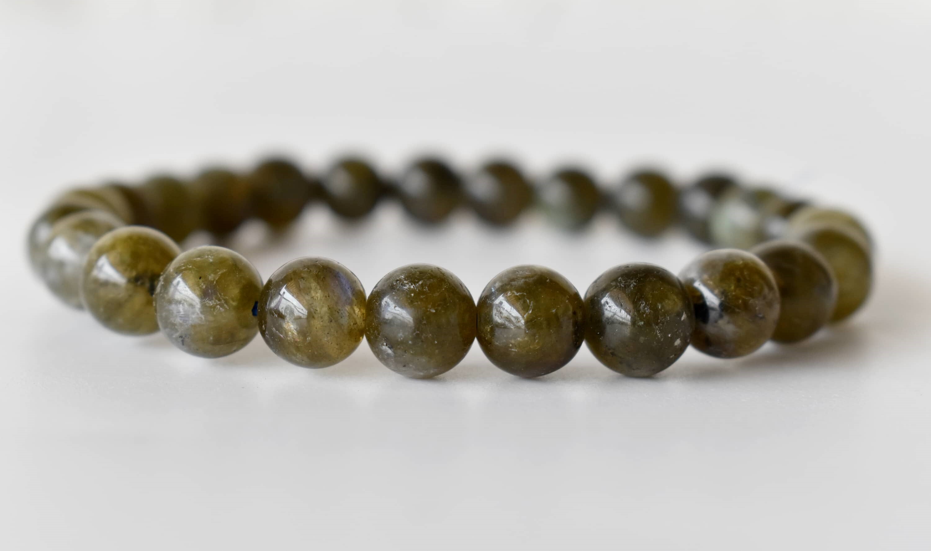 Labradorite Bracelet Crystal Beaded Bracelet - 4mm, 6mm, 8mm, 10mm Beads, 7-7.5 Inches Length | Natural Gemstones, Grey Color, Weight 22g