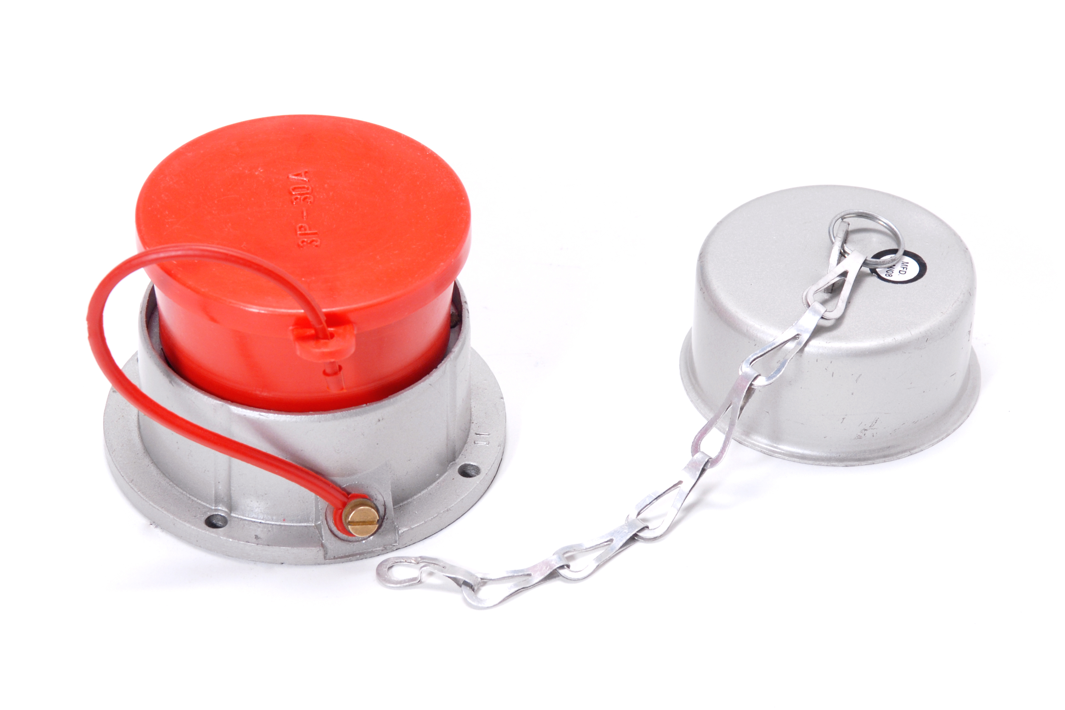 Plastic Protective Socket Caps - Plastic Material, Sizes 20p-10a; 2p-20a; 3p-20a; 3p-30a, Red Color | Essential Protective Caps For Industrial Electrical Sockets