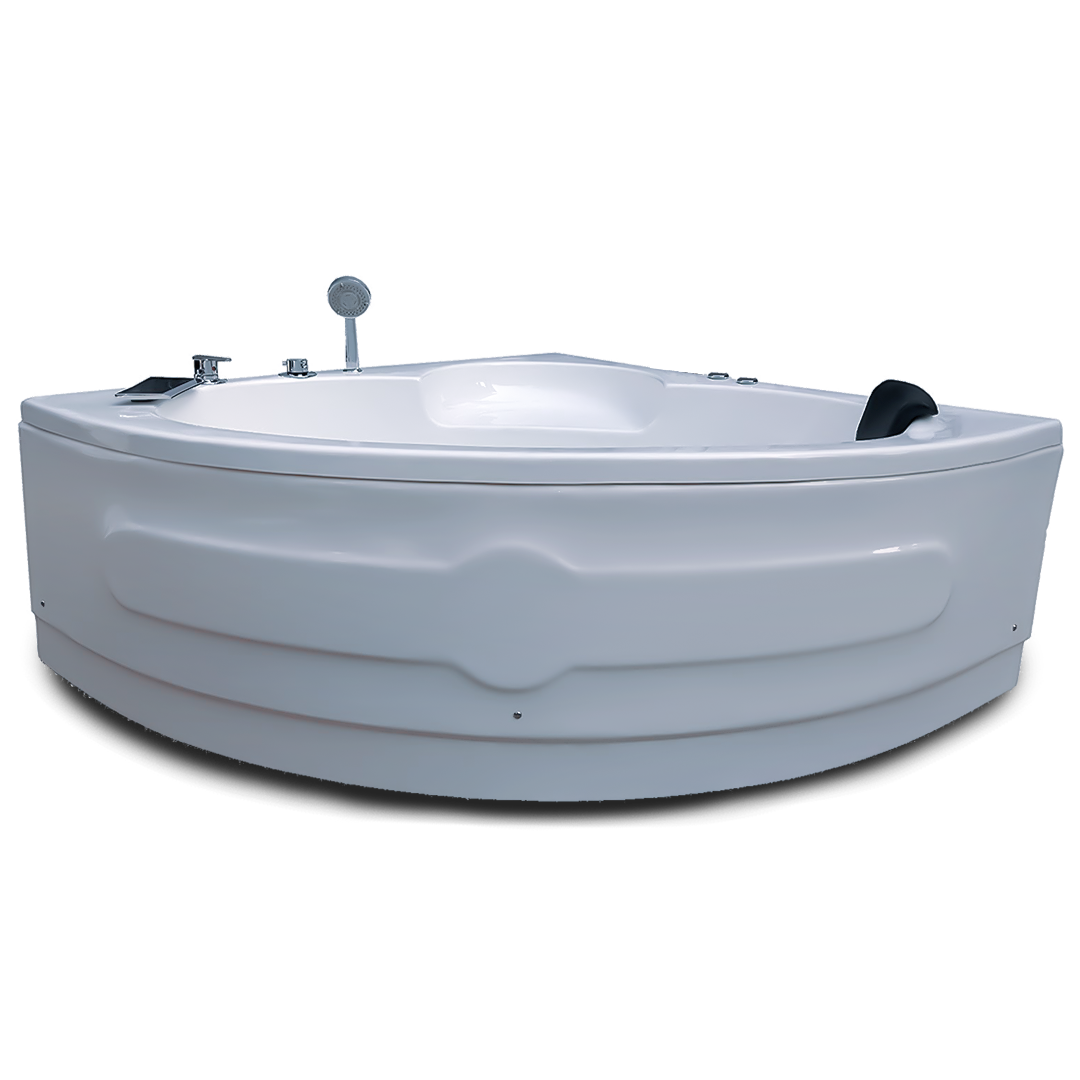 White The Babe 4 Ft Corner Combi-massage Bathtub