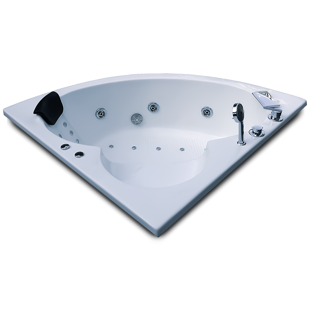 White The Babe 4 Ft Corner Combi-massage Bathtub