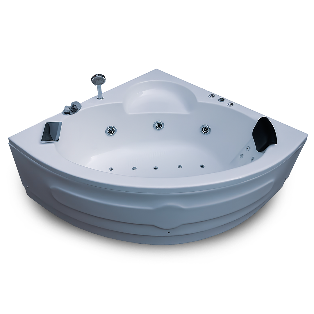 White The Babe 4 Ft Corner Combi-massage Bathtub