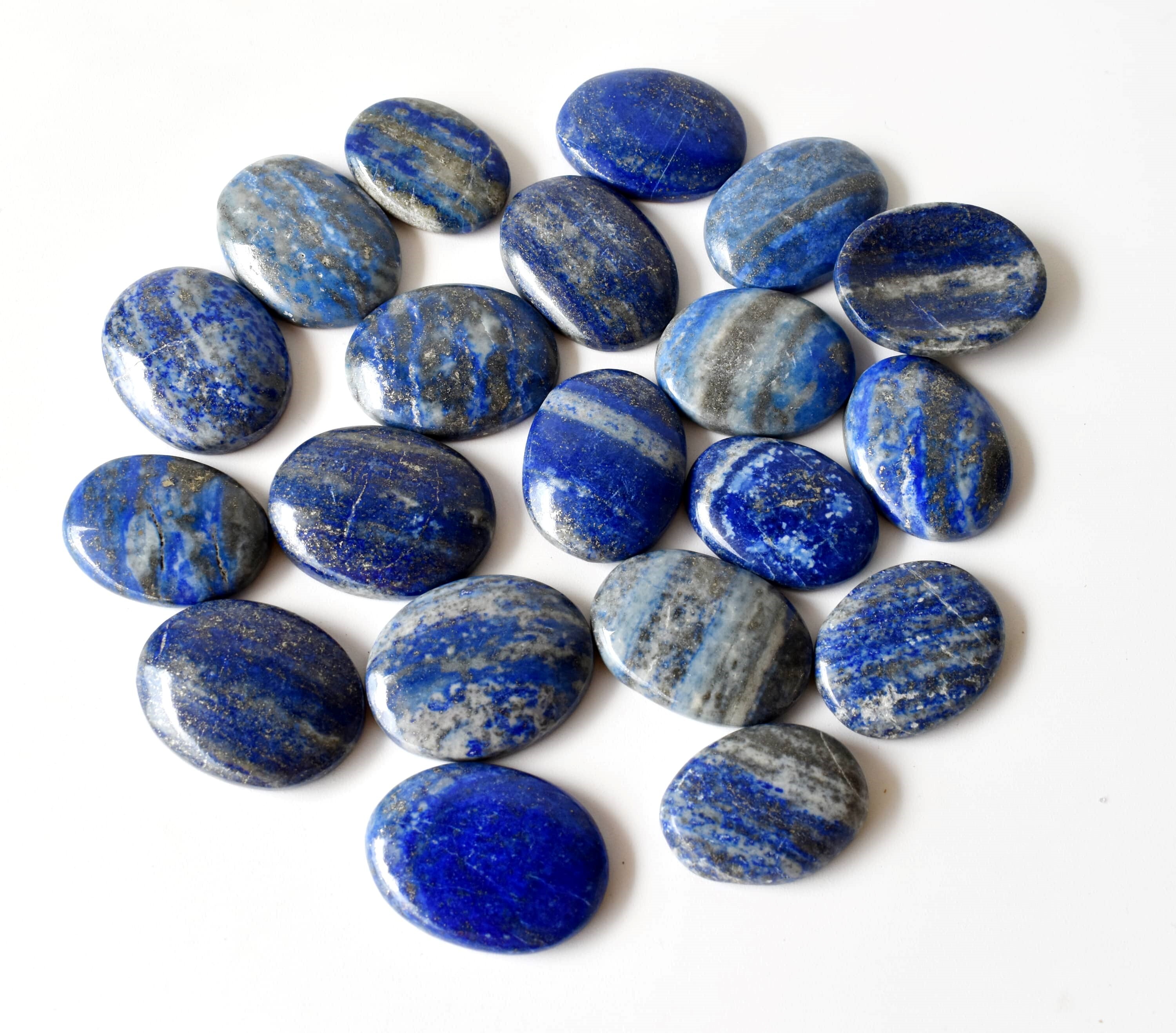 Oval Cut Lapis Lazuli Worry Stone For Crystal Healing