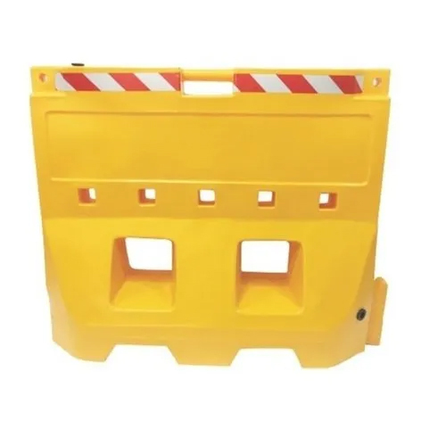 Water Fillable Interlocking Barrier - PVC Material, 1060x855x350 mm , Vibrant Yellow Color, Strong and Durable Design for Road Safety