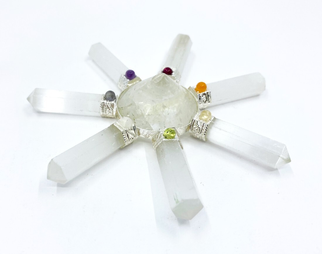 7 Chakra Pyramid Energy Generator, Crystal Energy Tool - Color: Multicolor