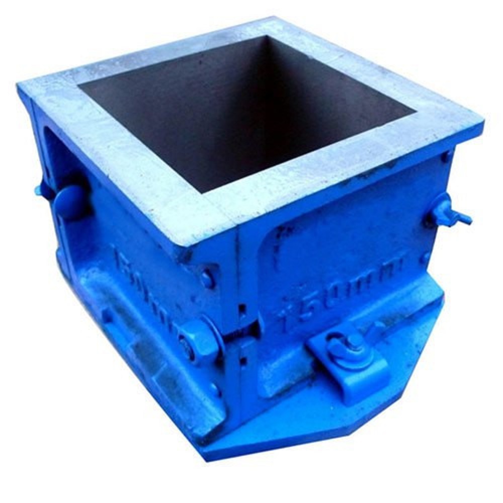 Mild Steel Cube Moulds - 150 X 150 X 150 Mm | High Quality, Blue Color, 7-8 Kg Weight, Ideal For Concrete Testing