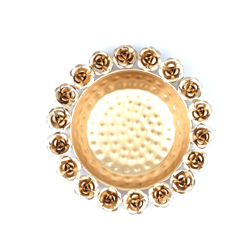 Brass Decorative Urli Bowl - High-Quality Brass, Polished Finish, Modern Arts Style | Elegant Indian Design, Easy to Clean and Maintain