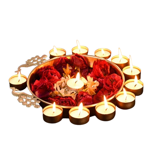 Modern Decorative Urli Bowl - Brass Material | Polished Finish, Easy to Clean, Indian Style, Ideal for Water and Floating Decorations